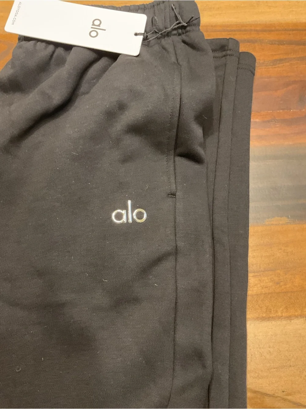 Alo Yoga Serenity Wide Leg Sweatpants Black NWT Size L
